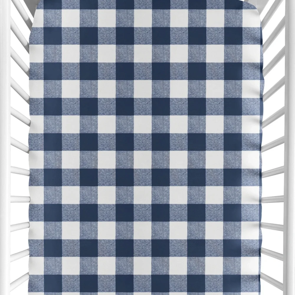 Carousel Woven Buffalo Check 5pc Crib Bedding Set